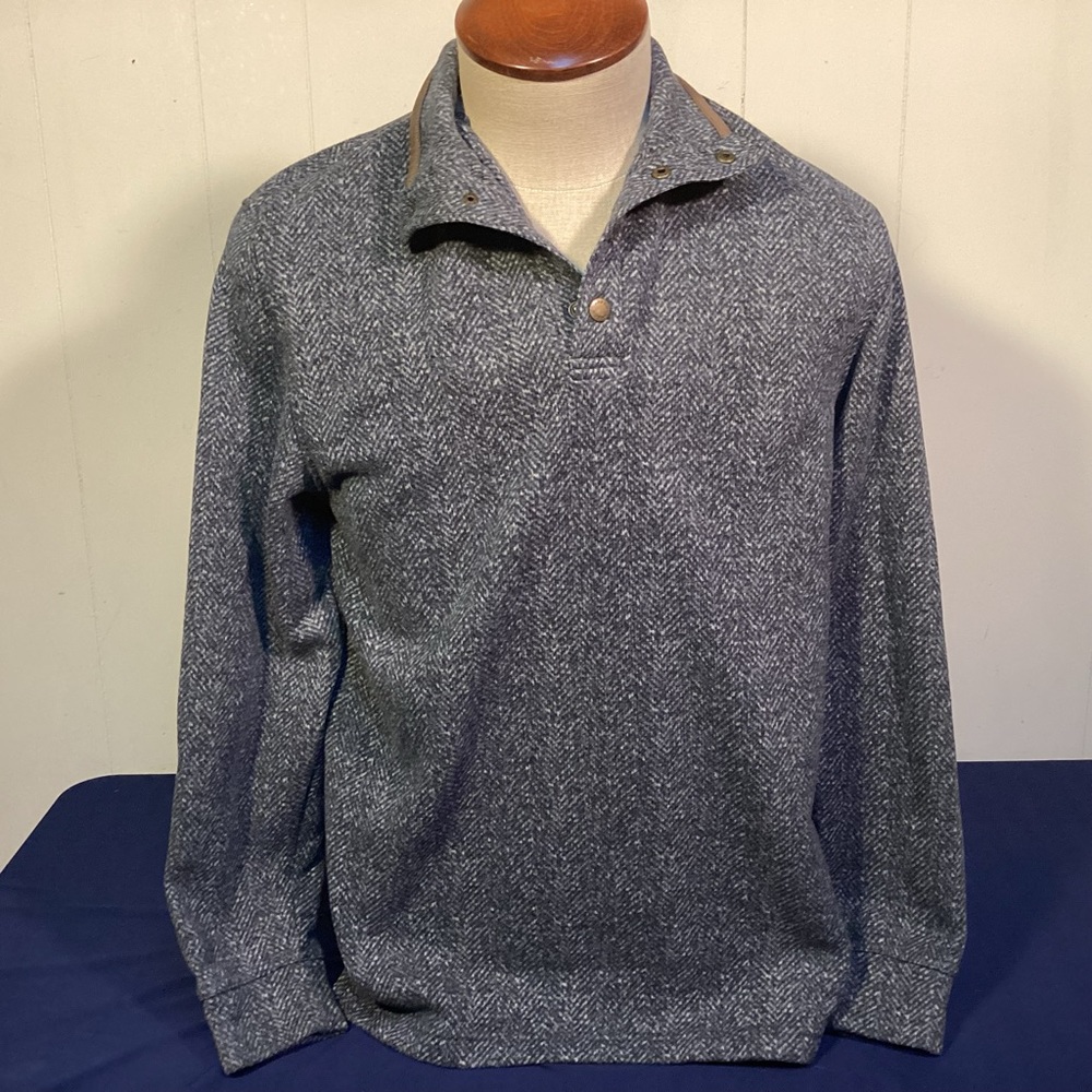 Arrow Herringbone snap front pullover fleece mens size medium